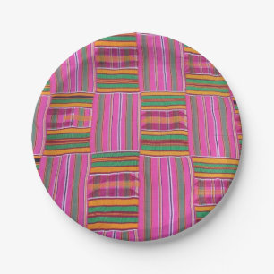 African Print Paper Plate