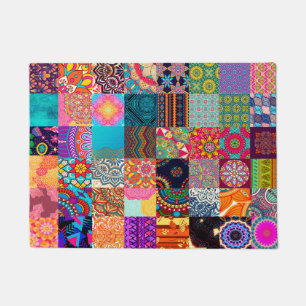 African Print Patchwork Colourful Doormat