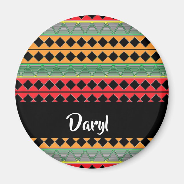 African print patterned magnet (Front)