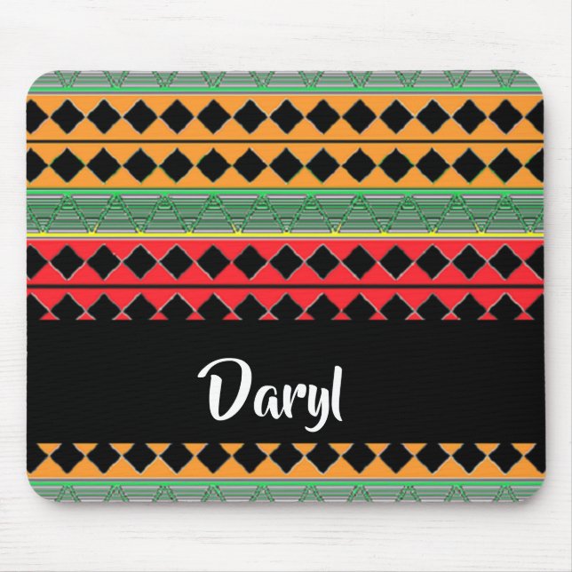 African print patterned mouse pad (Front)