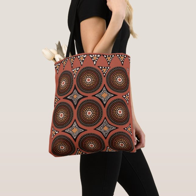 African Print Shoulder Case Tote Bag (Close Up)