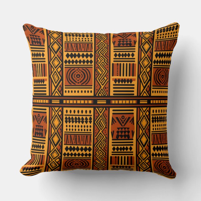 African Print Style Throw Pillow (Front)