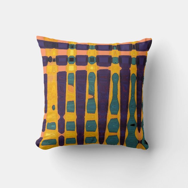 African Print Throw Pillow (Front)
