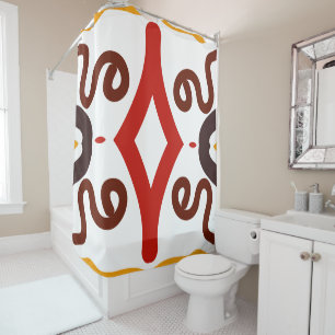 African Print Tribal Pattern Shower Curtain