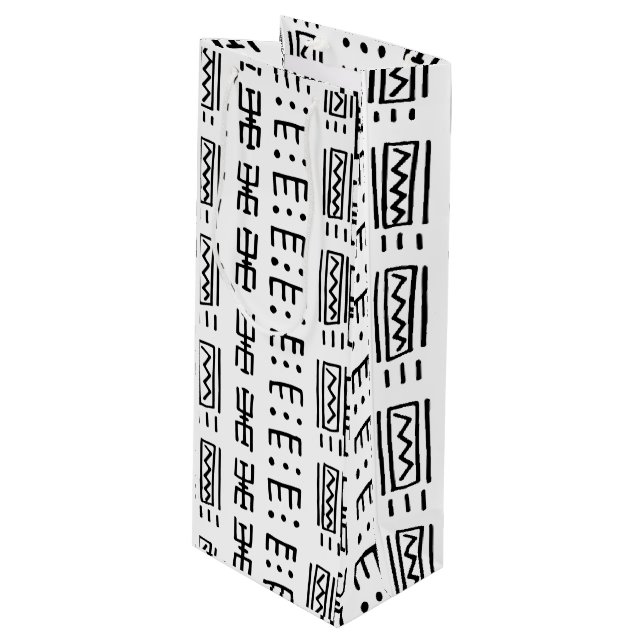 African Print Wine Gift Bag (Front Angled)