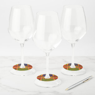 African Print Wine Glass Tags