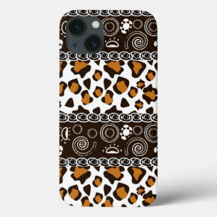 African print with cheetah skin pattern iPhone 13 case