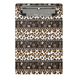 African print with cheetah skin pattern mini clipboard