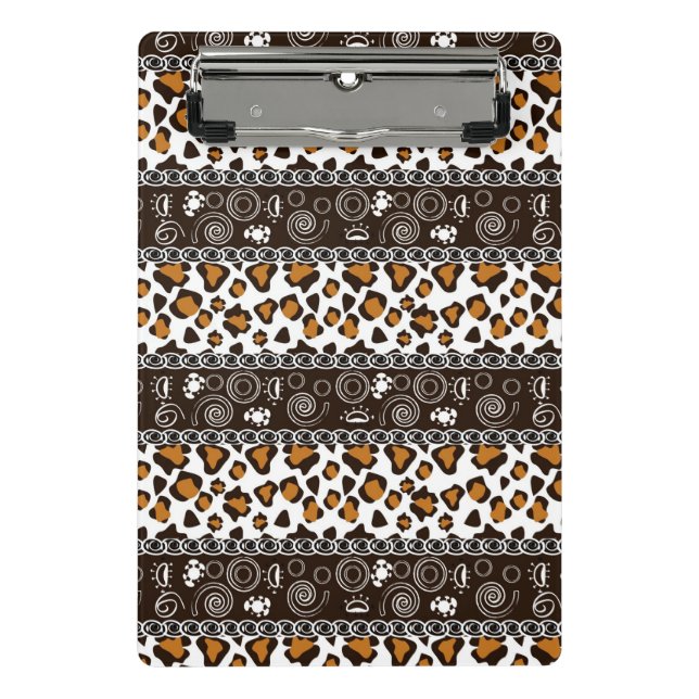 African print with cheetah skin pattern mini clipboard (Front)