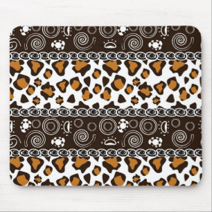African print with cheetah skin pattern mouse pad