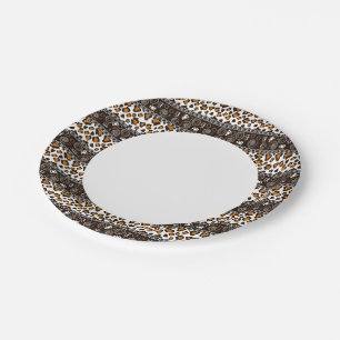 African print with cheetah skin pattern paper plate