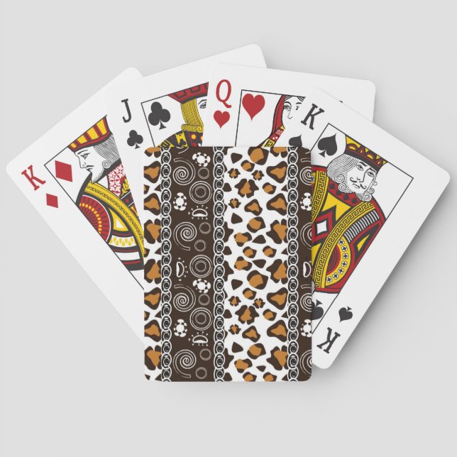 African print with cheetah skin pattern playing cards (Back)