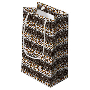 African print with cheetah skin pattern small gift bag