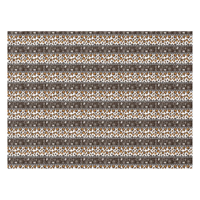 African print with cheetah skin pattern tablecloth (Front (Horizontal))