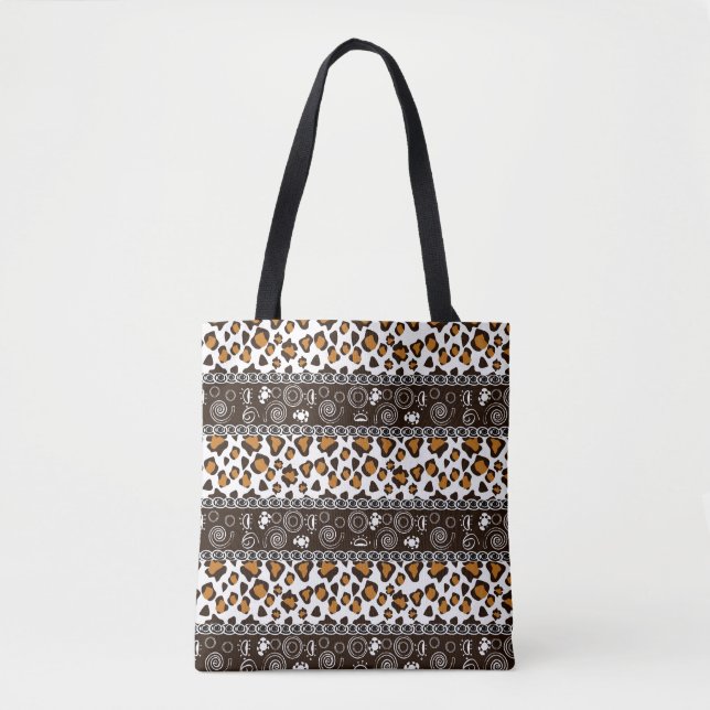 African print with cheetah skin pattern tote bag (Front)