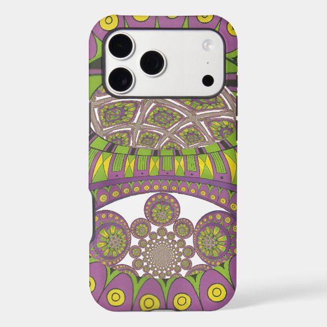 African Purple and Yellow Kaleidoscope Traditional (Back)