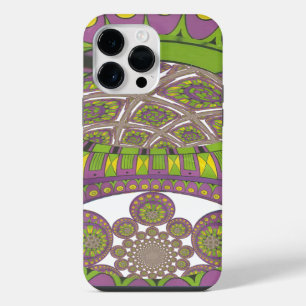 African Purple and Yellow Kaleidoscope Traditional iPhone 14 Pro Max Case