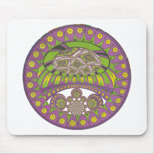 African Purple and Yellow Kaleidoscope Traditional Mouse Pad