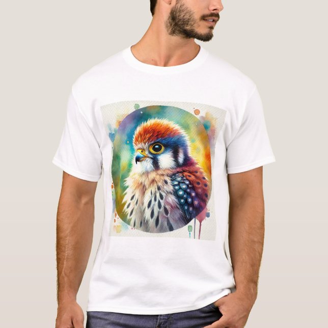 African Pygmy Falcon 070724AREF123 - Watercolor T-Shirt (Front)