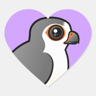 African Pygmy Falcon Heart Sticker