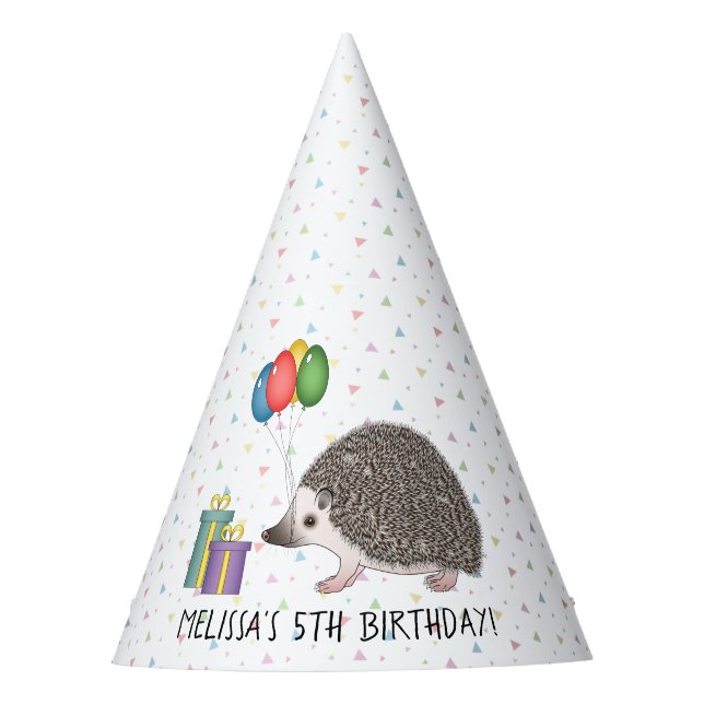 African Pygmy Hedgehog Cute Animal - Birthday Party Hat (Front)