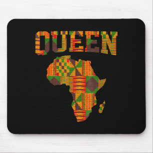 African Queen Art For Women Girls Kente Cloth Afri Mouse Pad