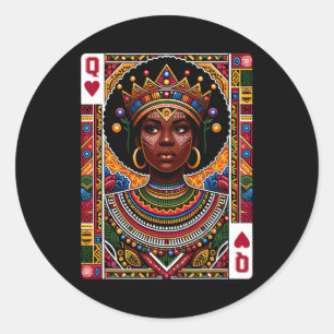 African Queen Card Melanin Black Pride Blm Junetee Classic Round Sticker