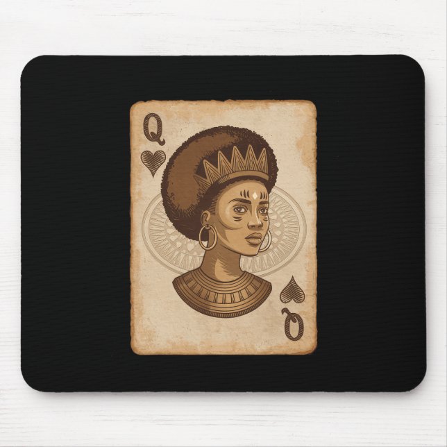 African Queen Card Melanin Black Pride Blm Junetee Mouse Pad (Front)