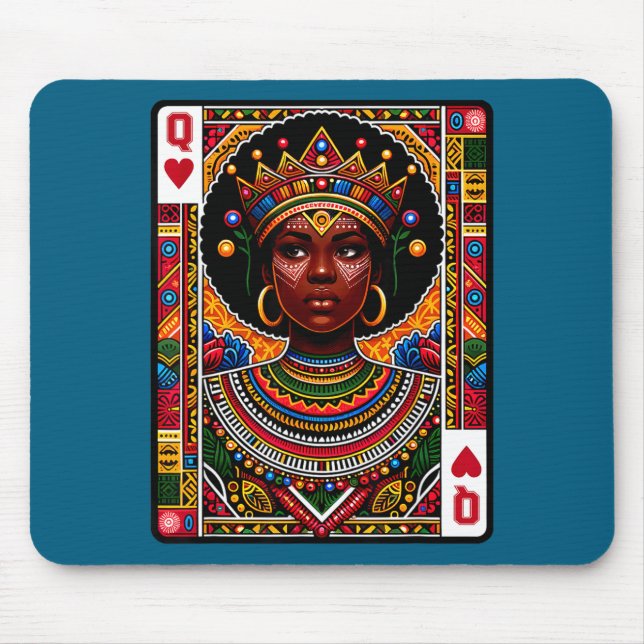 African queen card melanin black pride blm mouse pad (Front)