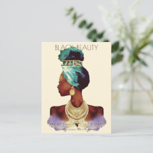 AFRICAN QUEEN HEAD WRAP NATURAL HAIR POSTCARD
