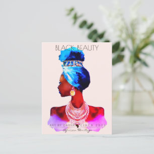 AFRICAN QUEEN HEAD WRAP NATURAL HAIR POSTCARD