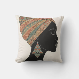 African Queen Poster - Boho African Woman Wall Art Cushion