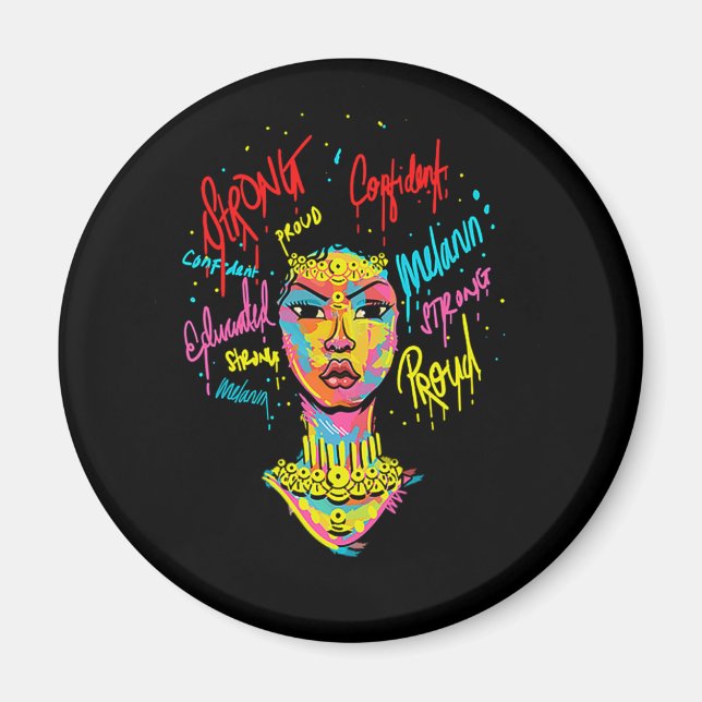 African Queen Strong Woman Black History Month Pro Magnet (Front)