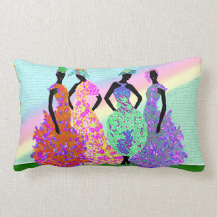 African Rainbow Parade Lumbar Cushion