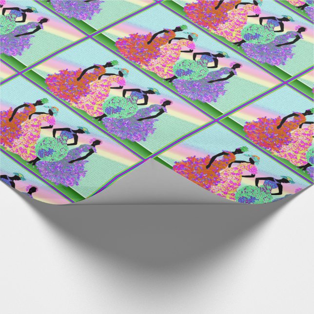 African Rainbow Parade Wrapping Paper (Corner)