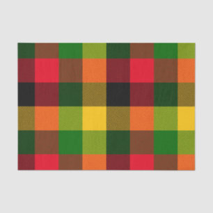  African Rasta Reggae Colours Plaid Pattern Design Tissue Paper
