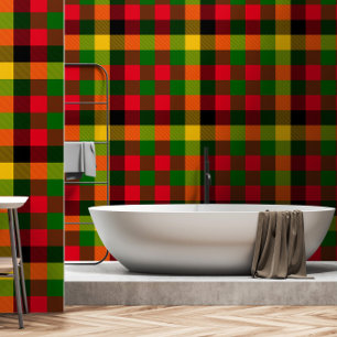 African Rasta Reggae Colours Plaid Pattern Design Wallpaper