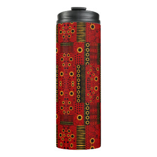 African Red Sunburst Patchwork Thermal Tumbler