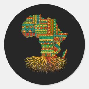 African Roots Africa Map Melanin Juneteenth  Classic Round Sticker