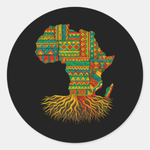African Roots Africa Map Melanin Juneteenth Classic Round Sticker
