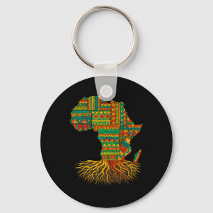 African Roots Africa Map Melanin Juneteenth Key Ring