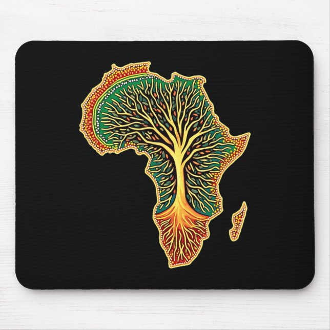 African Roots Africa Map Melanin Juneteenth  Mouse Pad (Front)