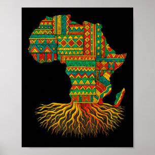 African Roots Africa Map Melanin Juneteenth  Poster