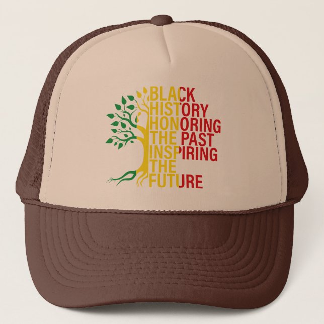 African Roots Black History Month Past and Future Trucker Hat (Front)