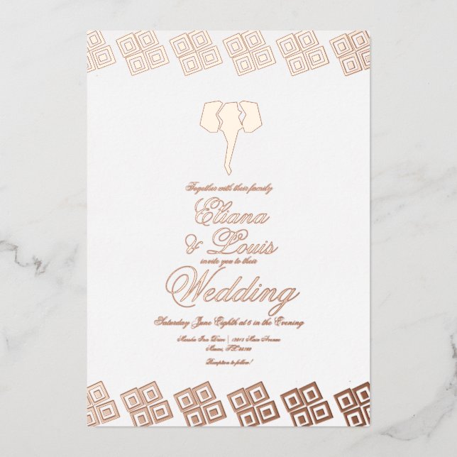 African Rose Gold Ankara Wedding Pressed    (Front)