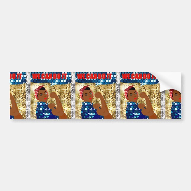 african rosie the riveter bumper sticker (Front)