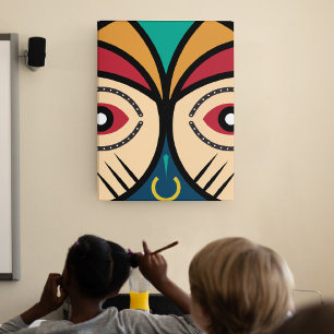 African Round Tribal Canvas Print