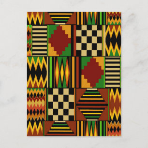 African Royal Kente Cloth Design Postcard