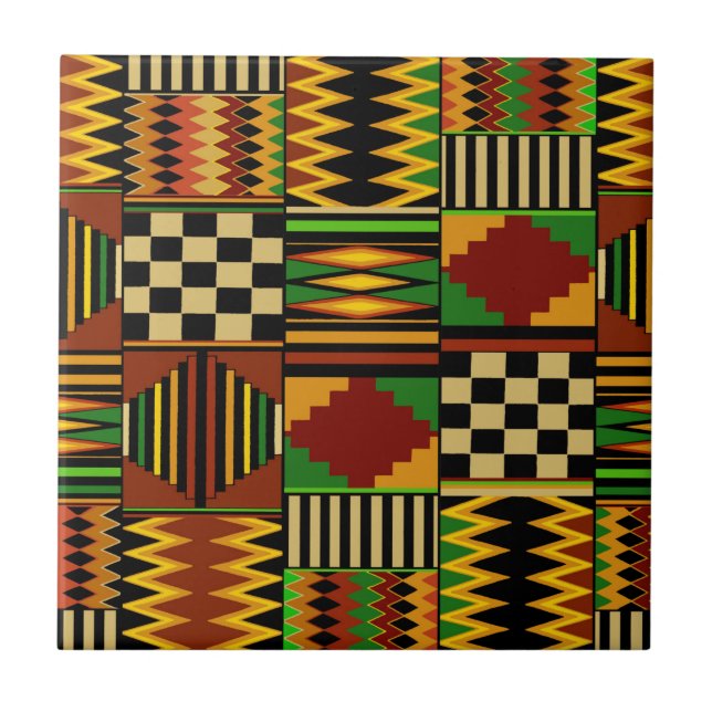 African Royal Kente Cloth Design Tile (Front)