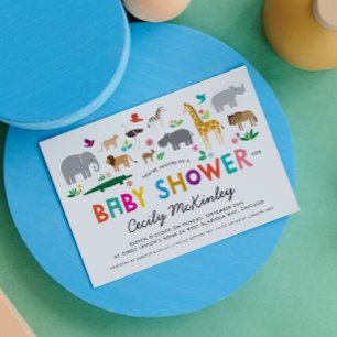 African Safari Animals Baby Shower Invitation